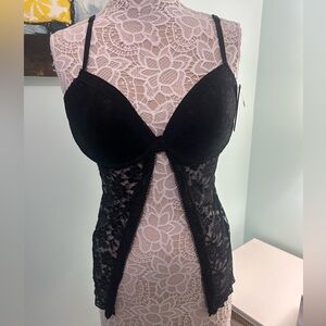 Black lace lingerie top